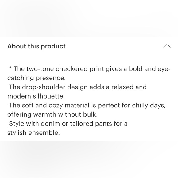 NWT- Khaki checkered print drop shoulder Women's Sweater - Picture 4 of 6